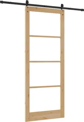 Zdjęcie produktu dla Drzwi przesuwne Naturalny i czarny 93 x 232 cm