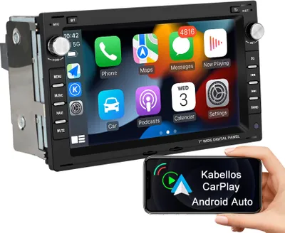 Obrázek produktu pro 2+32G 7 Zoll 2din DAB+ Android14 carplay Autoradio GPS Navi FM Für VW Polo Golf Jetta Passat B5 8Kern Andriod Auto FM