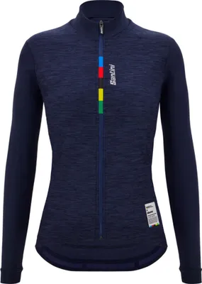 Obrázek produktu pro Cyklistický dres SANTINI s dlouhým rukávem na zimu - UCI OFFICIAL W - modrý XS