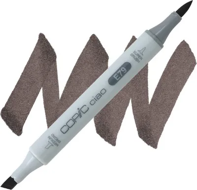 Image de Marqueur à alcool double face COPIC Ciao Brush & Chisel, E79 Cashew