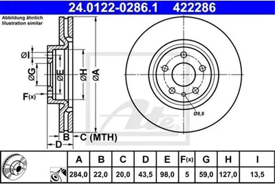 Zdjęcie produktu dla Tarcza Hamulcowa Fiat Przód 500L 0,9-1,6 D 12-