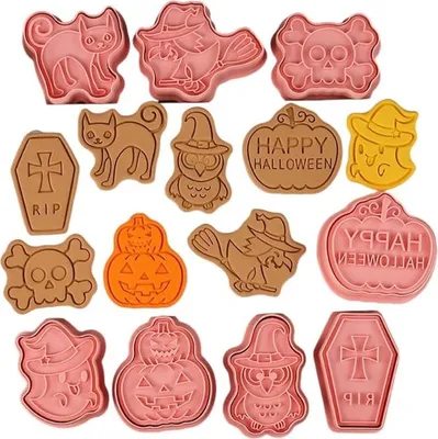 Obrázek produktu pro HALLOWEEN STAMP PUNCTIONS DOG CAT WITCH pattern 1 8ks
