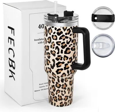 Zdjęcie produktu dla Izolowany kubek termiczny z uchwytem i słomką, 1,2 l, szczelny, stal nierdzewna, utrzymuje ciepło przez 12 godzin, zimno przez 34 godziny