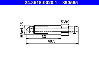 Produktbild von ATE Entlüftungsschraube 24.3518-0020.1 49,5mm