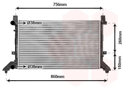 Produktbild von VAN WEZEL 58002155 Kühler Wasserkühler Motorkühler für VW LT 28-46 II Kastenwagen (2DA, 2DD, 2DH) LT 28-35 II Bus (2DB, 2DE, 2DK)