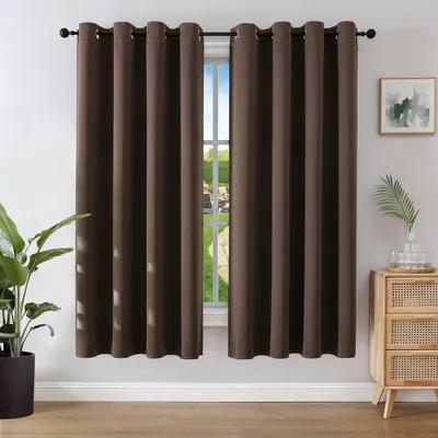 Produktbild von Undurchsichtige Vorhänge mit Ösen, Verdunklungsvorhänge, Beige, QJDEGD861