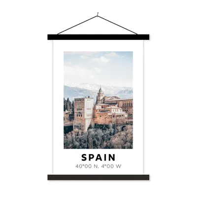 Produktbild von MuchoWow® Textilposter Spanien - Schloss - Sommer - Berge 40x60 cm mit schwarzem Rahmen - Wanddekorationen