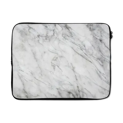 Produktbild von MuchoWow® Laptop Hülle 17 Zoll Laptoptasche Marmor - Stein - Muster - Zipper - Schutzabdeckung