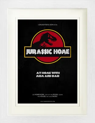 Produktbild von Spaß Gerahmtes Bild Mit Edlem Passepartout | Wand-Bilder | Im Bilderrahmen - Jurassic Home My Parents' House OMG (40 x 30 cm)