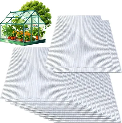 Zdjęcie produktu dla Izrielar 28x płyty dwuścienne 4 mm, z możliwością przycięcia, 121 x 60,5 cm, poliwęglan, 20,5 m², odporne na promieniowanie UV, przezroczyste, płyty komorowe, płyty do szklarni, płyty dwuścienne