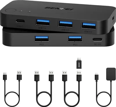 Obrázok produktu pre BENFEI KVM prepínače USB 3.0 prepínač 2 počítače 4 USB zariadenia rozdeľovač