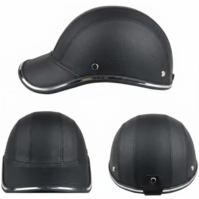 Produktbild von Halbschalenhelm Motorradhelm Kunstleder Reflektierend Schwarz E-Roller Roller
