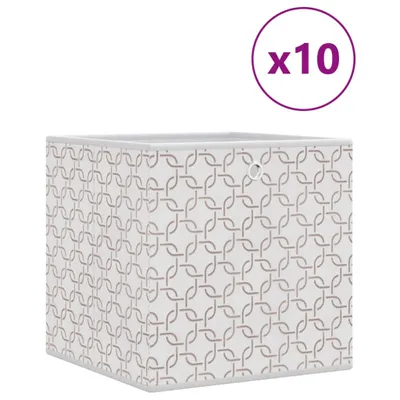 Obrázek produktu pro vidaXL Skládací boxy 10 ks krémové 32x32x32 cm fleece