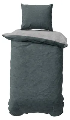 Produktbild von Bettwäsche Set 155x220 cm Jersey Baumwolle Bettbezug Bettgarnitur Set Anthrazit Hellgrau Melange 2 teilig