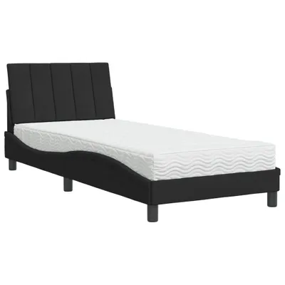 Produktbild von Bett mit Matratze "Hanko" Schwarz 90x200 cm Samt