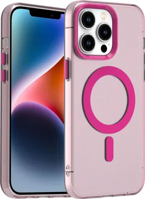 Immagine prodotto di Custodia per iPhone 13 Pro Max, compatibile con MagSafe, sottile custodia semi-trasparente opaca antiurto Rosso