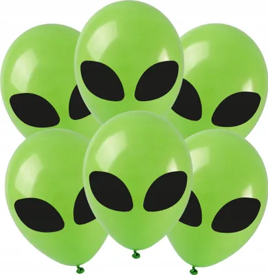 Image de OVNI Ballons en latex Vert Alien Extraterrestre Fête d'anniversaire 6p.