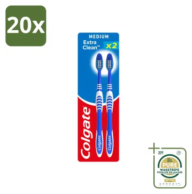 Produktbild von 20 x Colgate Extra Clean Zahnbürste - Medium - Vorratspackung - 20 Stücke