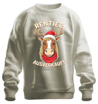 Produktbild von Rentier war t Weihnachten lustig Geschenk Vintage Sweatshirt Pullover, Natur, S