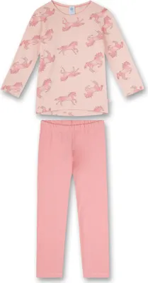 Produktbild von Sanetta Mädchen Schlafanzug - Nachtwäsche, Pyjama, Baumwolle, Rundhals, lang, Pferde Rosa 104