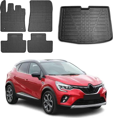 Immagine prodotto di Fußmatten & Kofferraumwanne Set für Renault Captur 2019-2025 Untere Gummi 5x