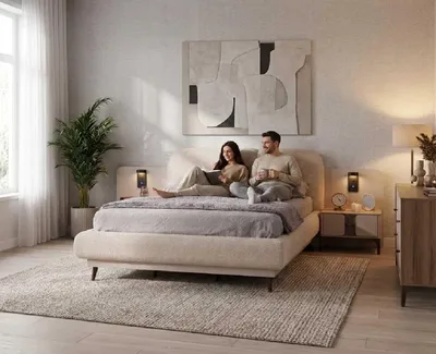 Obrázek produktu pro Ložnicová sada, béžová, moderní, postel, noční stolky