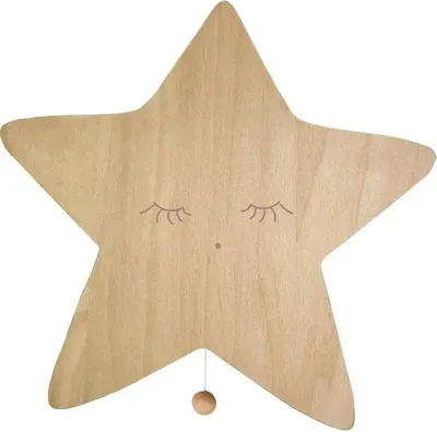 Produktbild von Hübsche Holz-Spieluhr Stern für die Wand, Dekoartikel