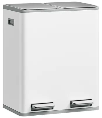 Productafbeelding van Keukenafvalemmer - Afvalbak - Prullenbak - Vuilnisbak - Afvalcontainer - Dubbel Compartiment 2x30L