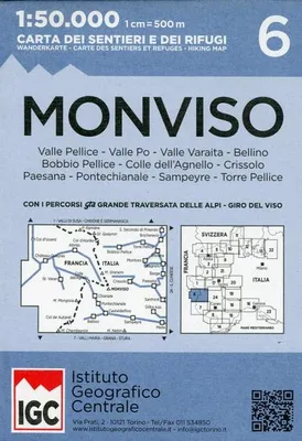 Produktbild von IGC Italien 1 : 50 000 Wanderkarte 6 Monviso