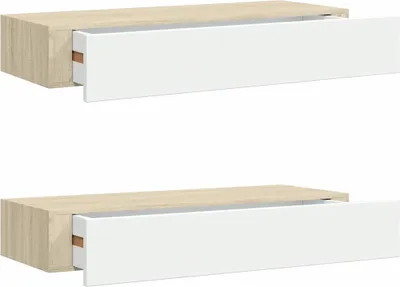 Two identical wall-mounted drawers shown side-by-side against a white background.