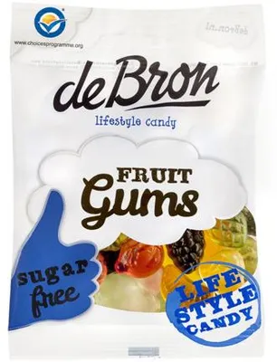 Productafbeelding van De Bron Fruitgums suikervrij (100 gr)