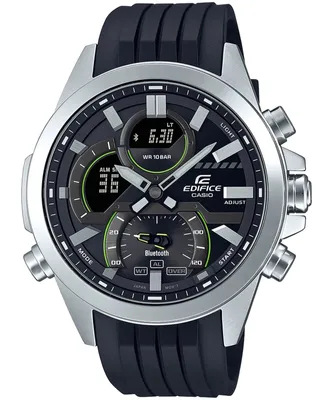 A close-up studio shot of a Casio Edifice Bluetooth men's watch.