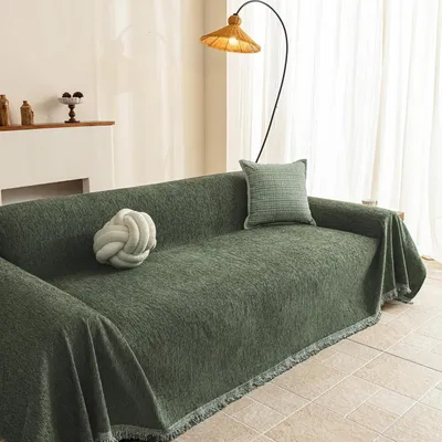 Imagen del producto de Funda para sofá en forma de L, con protección contra arañazos, de chenilla, de 230 x 340 cm, para sofá de dos plazas