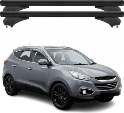 Produktbild von Menabo Dachträger Grundtäger für Hyundai iX35 2010-2015 Aluminium Schwarz 2 tlg