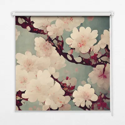 Produktbild von Seitenzug-Rollo Fensterrollo Jalousie - Thermo-Rollo Verdunkelungsrollo - 80x180 cm - Kirschblüte