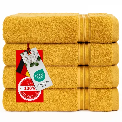 Produktbild von Hammetex Handtücher 4er Set 50x100 cm – 100% Baumwolle Frottier,  , mit Aufhängeschlaufe