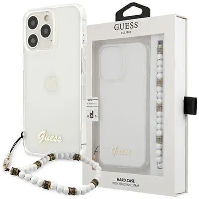 Produktbild von Guess Guhcp13Lkpswh Iphone 13 Pro / 13 6,1"" Transparentes Hardcase Weiss Perlmutt