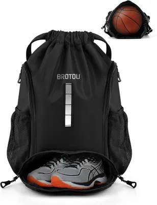 Produktbild von Sporttas mit Schuhfach, wasserdicht, Kordelzug Rucksack, fuer Sport und Freizeit, vielseitig