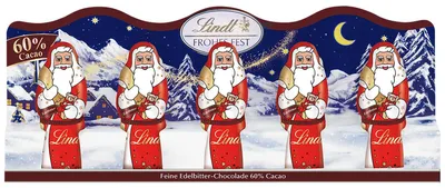 Produktbild von Lindt Mini-Weihnachtsmänner Edelbitter 60% 5x10g