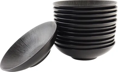 Produktbild von OTIX Tiefes Suppenpastatellerset 12 Personen Schwarz 19cm Keramik POPPY