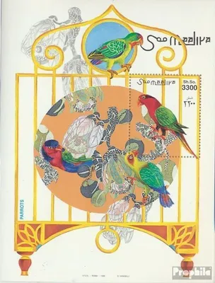 Produktbild von Briefmarken Somalia 1999 Mi Block59 (kompl.Ausg.) postfrisch Papageien