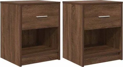 Immagine prodotto di Comodini 2 pezzi con cassetto effetto rovere 40x34x50 cm