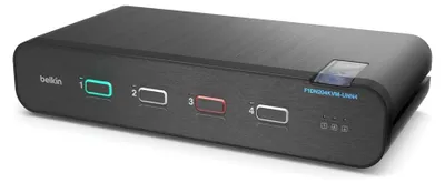 Zdjęcie produktu dla Belkin F1DN204KVM-UNN4, 3840 x 2160 px, 4K Ultra HD, Możliwości montowania w stelażu, Czarny