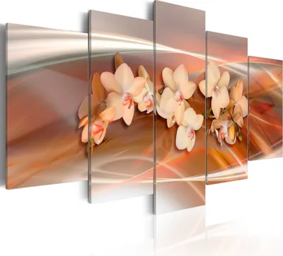 Produktbild von Leinwandbilder Blumen 200x100 cm Vlies Leinwandbild 5 tlg Kunstdruck modern Wandbilder XXL Wanddekoration Design Wand Bild - Orchidee Abstrakt 020110-8