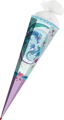 Produktbild von ROTH Schultüte "Drachenliebe" eckig 850 mm mit Effekt