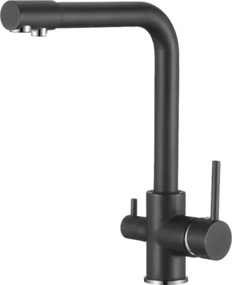Produktbild von Wasserhahn Küche BieTal® BT-301 3-Wege L-Auslauf Küchen Mischbatterie Schwarz