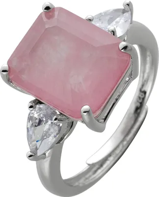 Produktbild von Silberring 925 Rosa weisse Zirkonia Steine 18