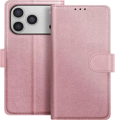Produktbild von Avizar, Chesterfield Klappetui iPhone 17 Pro mit Kartenfach und Standfunktion, Champagnerrosa