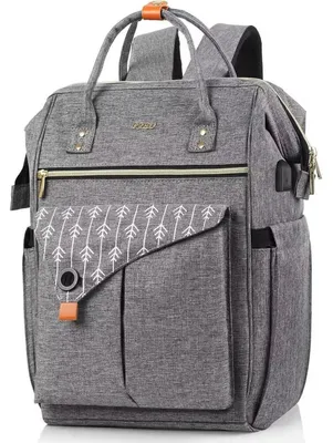 Productafbeelding van Rugzak voor dames met laptopvak (17,3 inch), USB-oplaadpoort, grijs