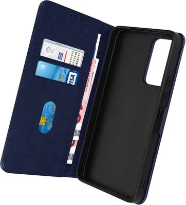 Obrázok produktu pre Avizar, puzdro z umelej kože so stojanom pre Xiaomi 12T, Xiaomi 12T Pro, tmavomodrá